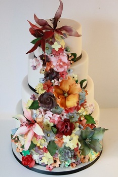 autumnal flowers cake